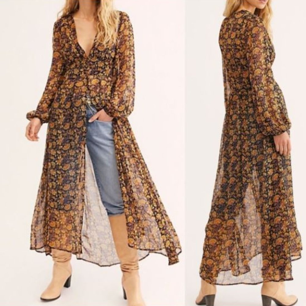 Free People Long Sheer Dress - Size Large